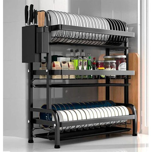 3 Tier Dish Racks for Kitchen Counter, Dish Drainer Rack Stainless Steel