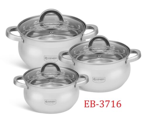 6pc Edenburg Stainless Steel Cookware