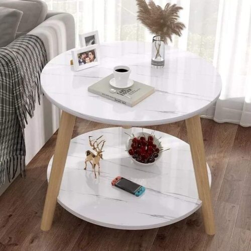 Double top 3 legged cute marble table