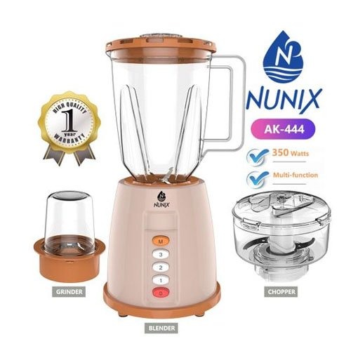 Nunix 1.5L 3-in-1 Blender with Grinder and Chopper AK-444