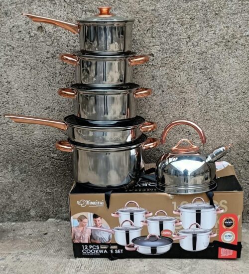 12pcs yimiatei stainless Steel cookware set