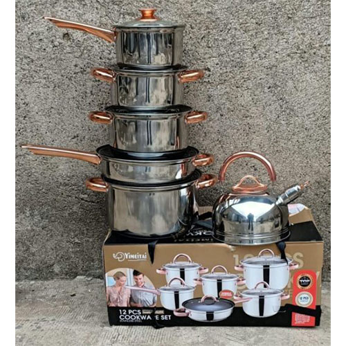 12pcs yimiatei stainless Steel cookware set