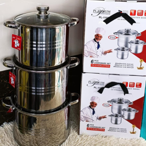 High Quality 6Pc Platinum Cookware Set