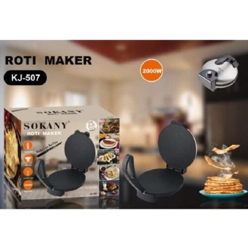 Sokany KJ-507 Electric Chapati / Roti Maker – Non-stick Coating Plates, Thermostat heat control, Big size Pan