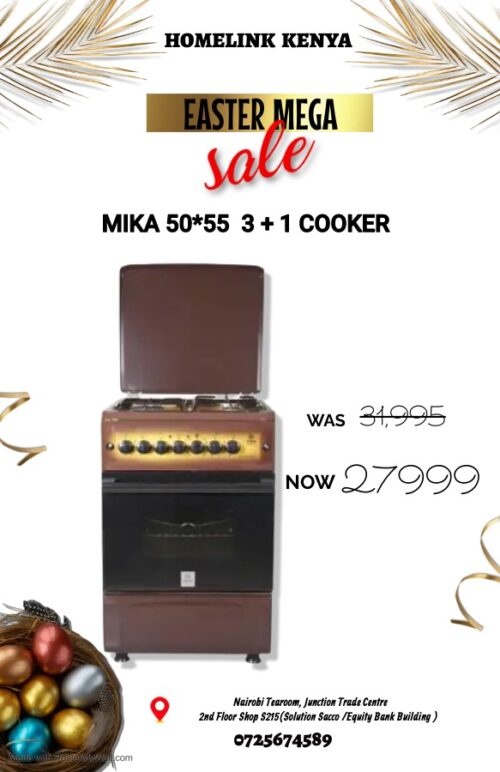 Mika 3G+1E  50X55cm Standing Cooker MST55PI31DB/HC