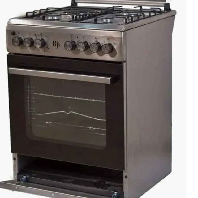 BJS 3 Gas + 1 Electric Cooker,With Oven Fan,Silver 60cm”60cm