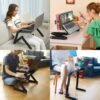 Adjustable laptop stand with fan and mouse pad