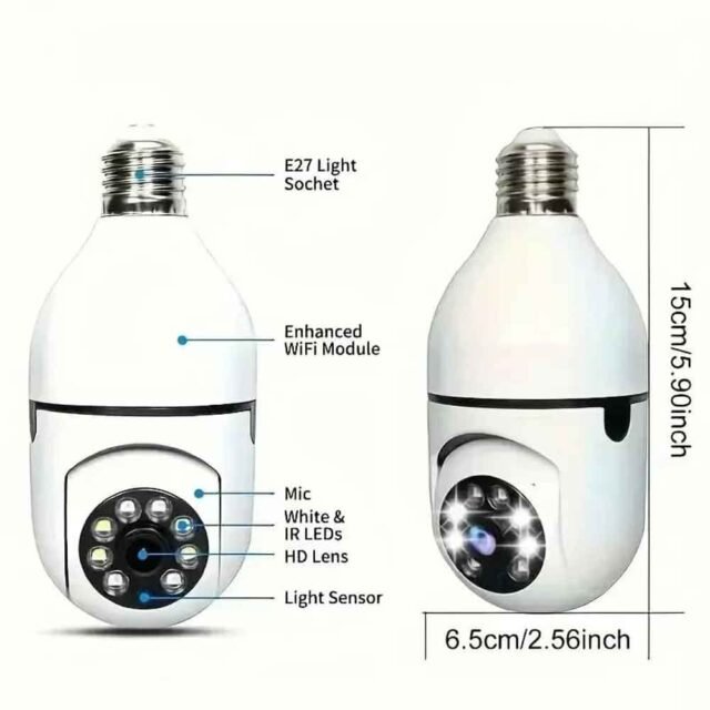 Double Lens PTZ Bulb WiFi Camera – DPTZBW03