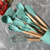 12 pcs silicon spoon grey black green red
