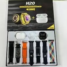 H20 10 in 1 Smart Watch With 7 Different Straps Earpods Magnetic Charger