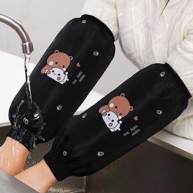 1Pair Of Anti-Fouling Sleeve Cover Waterproof Cartoon Pattern Dirty Resistant Protective Cuff Design Dirt-Proof Hand Sleeves