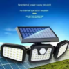 Solar Outdoor Lights 2500LM 210 LED Security Lights with Remote Control,3 Heads Motion Sensor Lights, IP65 Waterproof,270° Wide Angle Flood Wall Lights with 3 Modes(1 Packs)