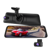 Mirror Dash Cam,Rear View Mirror Camera 10'', 1080P FHD Full Touch Screen Dash Cam Front and RearCam with Night Vision, Streaming Media 170°Wide Angle Parking Assistance